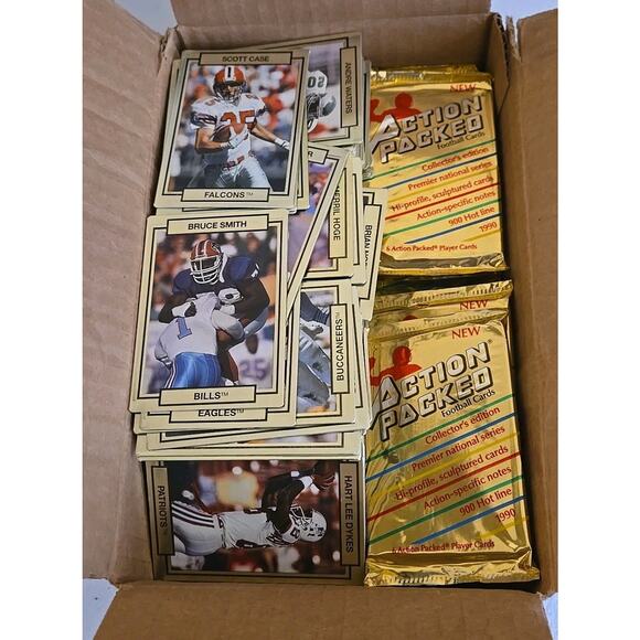 Action Packed 1990 Lot Of Over Including 8 Packs And Over 160+ Cards - Picture 2 of 2
